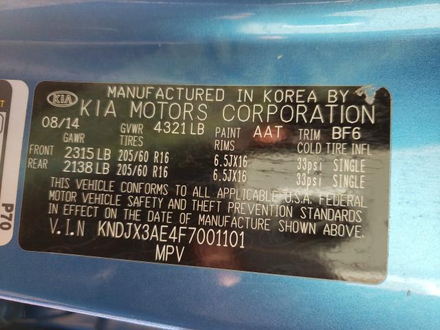 Photo 9 VIN: KNDJX3AE4F7001101 - KIA SOUL EV 