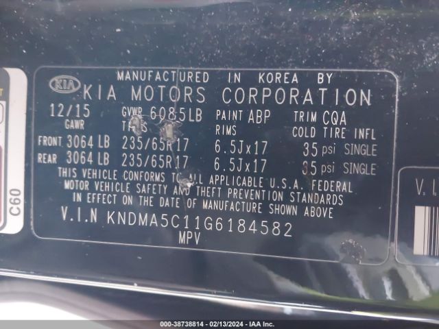 Photo 8 VIN: KNDMA5C11G6184582 - KIA SEDONA 