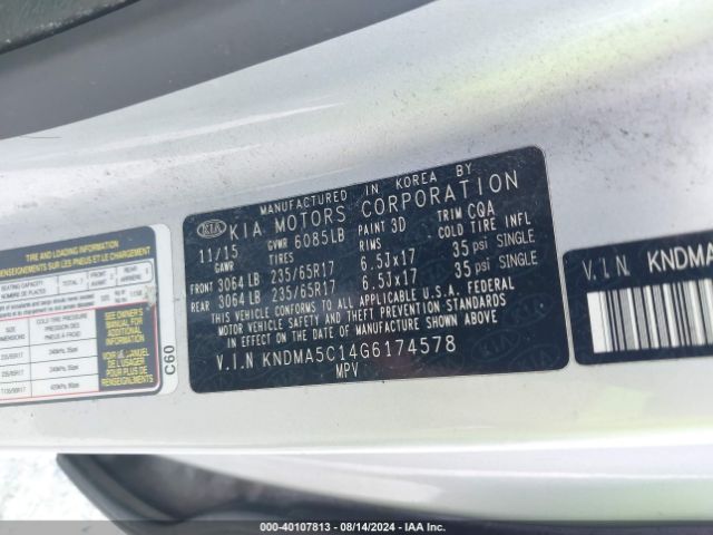 Photo 8 VIN: KNDMA5C14G6174578 - KIA SEDONA 