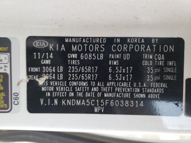 Photo 9 VIN: KNDMA5C15F6038314 - KIA SEDONA L 