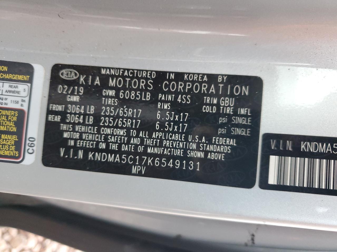 Photo 13 VIN: KNDMA5C17K6549131 - KIA SEDONA 