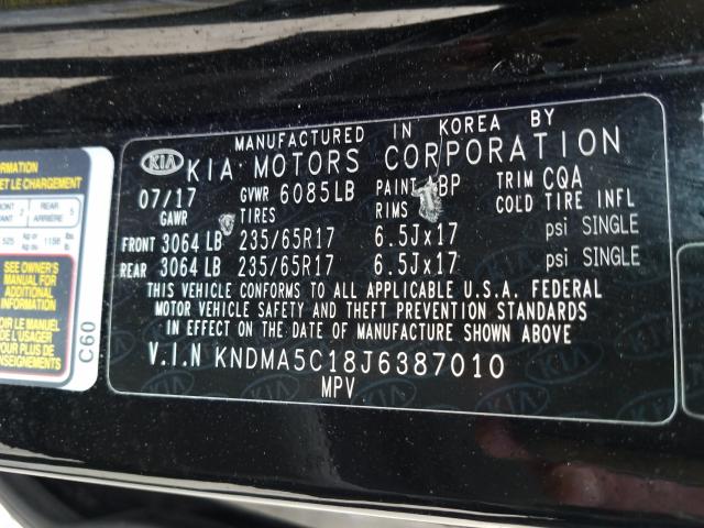 Photo 9 VIN: KNDMA5C18J6387010 - KIA SEDONA L 