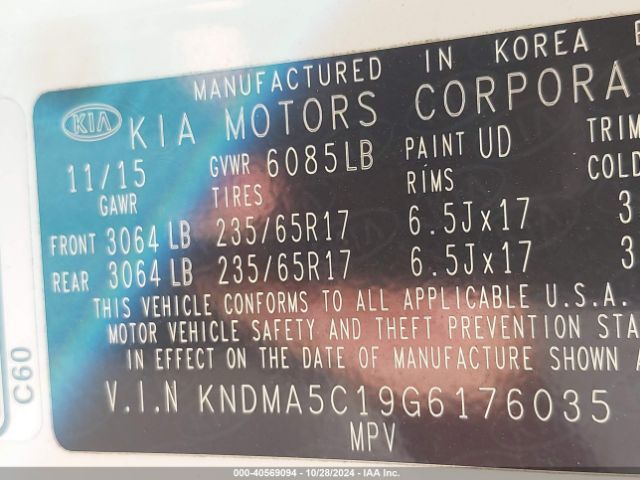 Photo 8 VIN: KNDMA5C19G6176035 - KIA SEDONA 