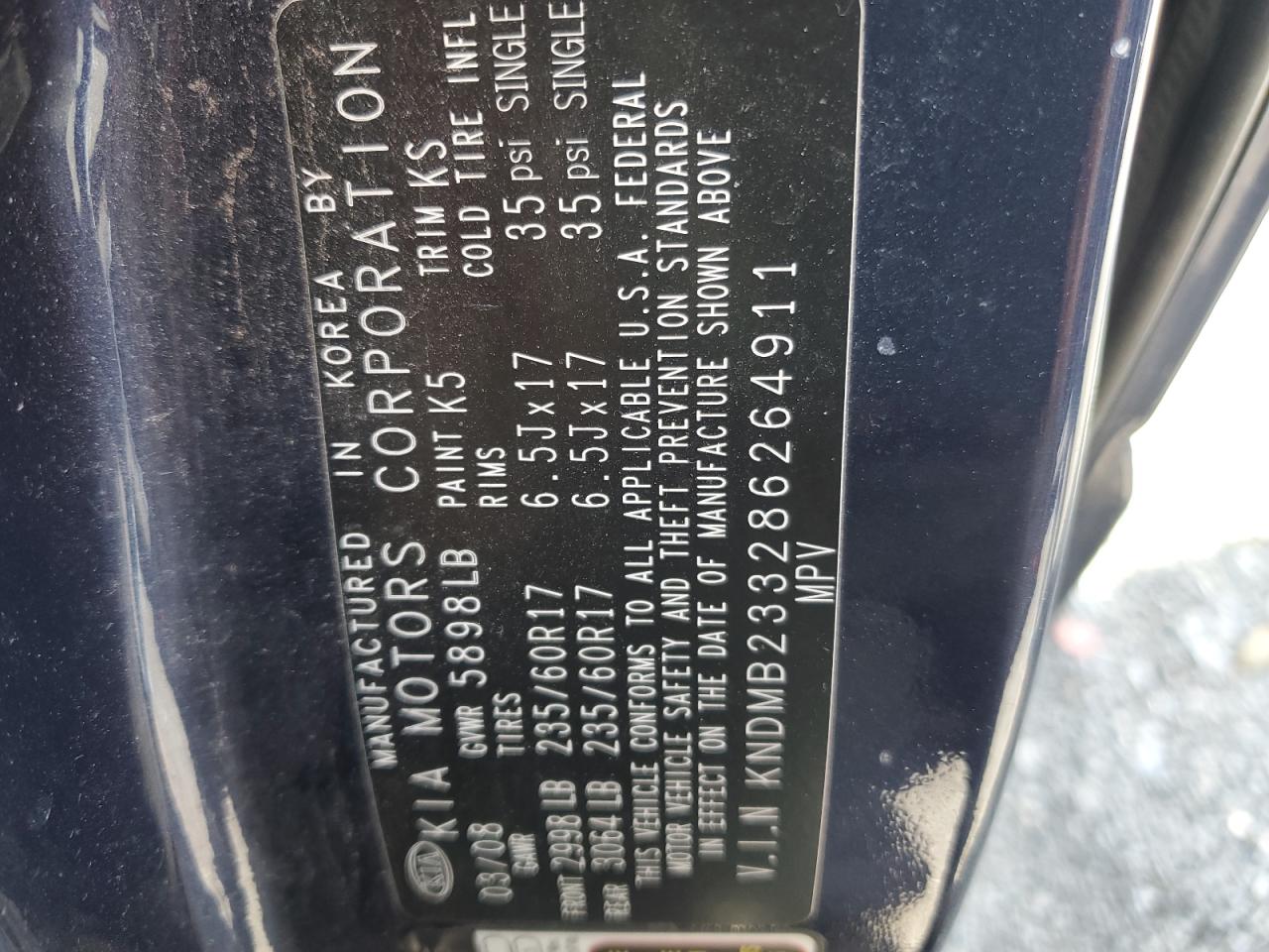 Photo 12 VIN: KNDMB233286264911 - KIA SEDONA 