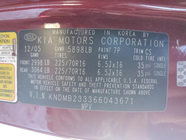 Photo 12 VIN: KNDMB233366043671 - KIA SEDONA EX 