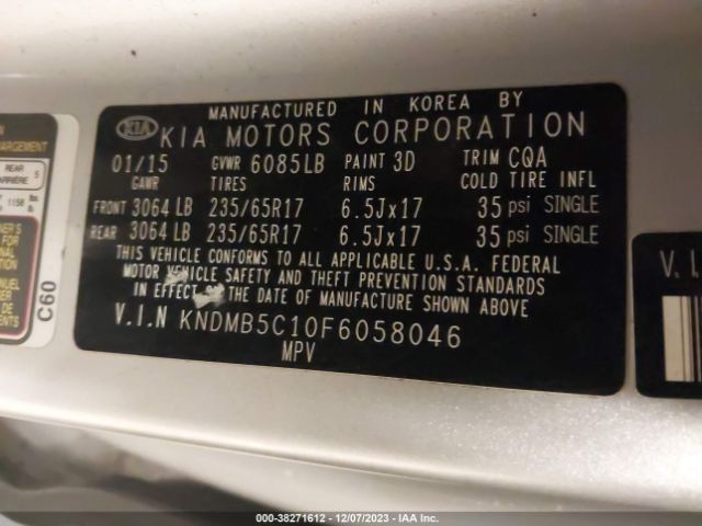 Photo 8 VIN: KNDMB5C10F6058046 - KIA SEDONA 