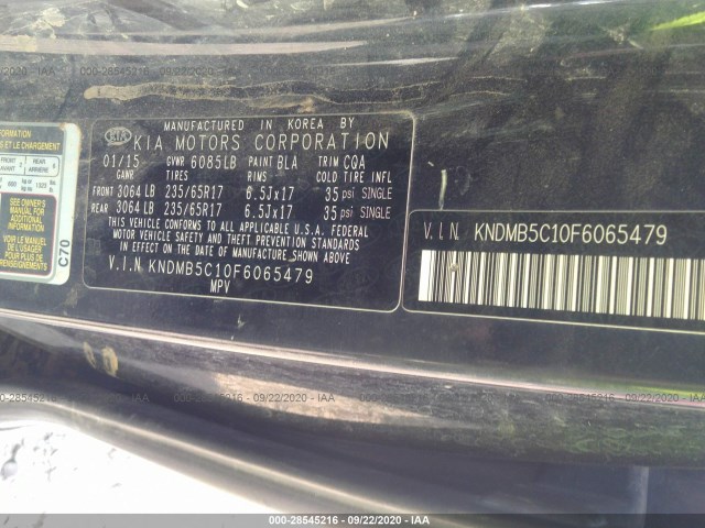 Photo 8 VIN: KNDMB5C10F6065479 - KIA SEDONA 