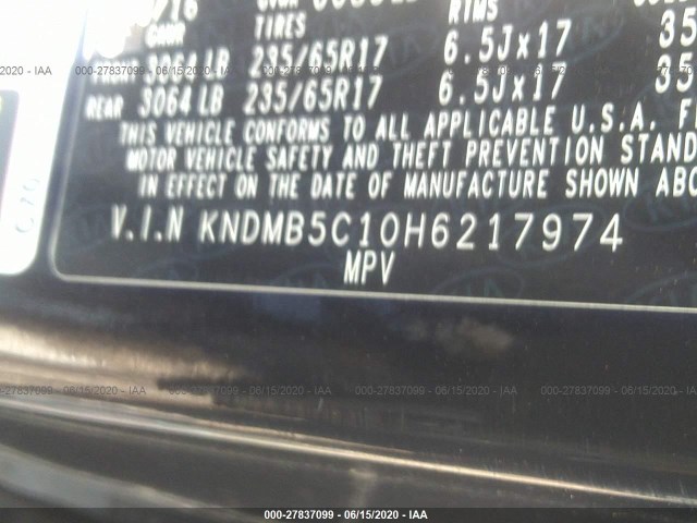 Photo 8 VIN: KNDMB5C10H6217974 - KIA SEDONA 