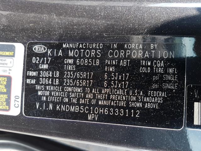 Photo 9 VIN: KNDMB5C10H6333112 - KIA SEDONA LX 