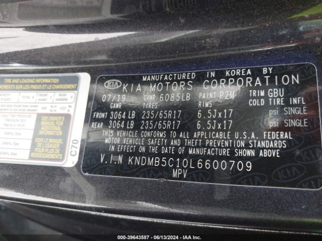 Photo 8 VIN: KNDMB5C10L6600709 - KIA SEDONA 