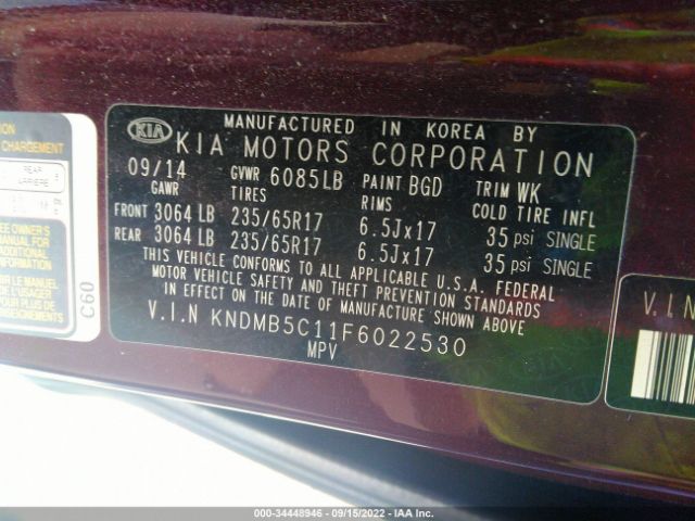 Photo 8 VIN: KNDMB5C11F6022530 - KIA SEDONA 