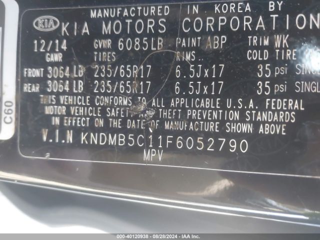 Photo 8 VIN: KNDMB5C11F6052790 - KIA SEDONA 