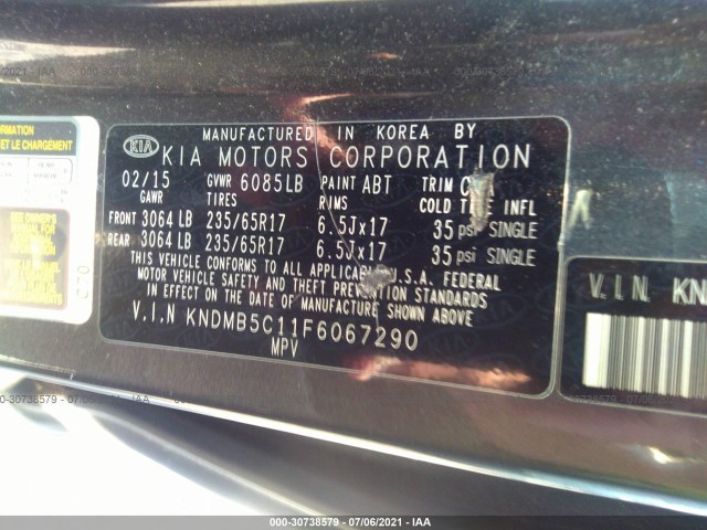 Photo 8 VIN: KNDMB5C11F6067290 - KIA SEDONA 