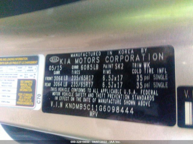 Photo 8 VIN: KNDMB5C11G6098444 - KIA SEDONA 