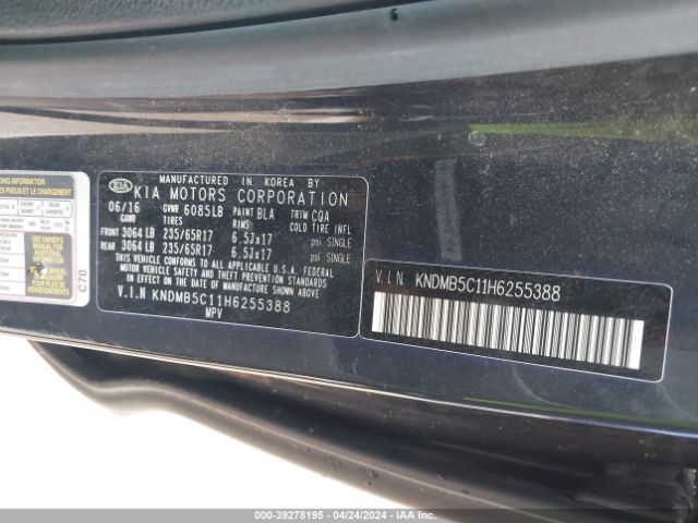 Photo 8 VIN: KNDMB5C11H6255388 - KIA SEDONA 