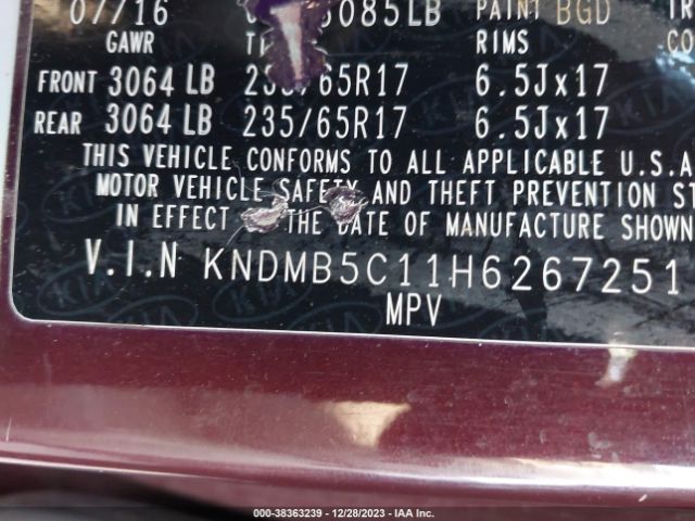 Photo 8 VIN: KNDMB5C11H6267251 - KIA SEDONA 