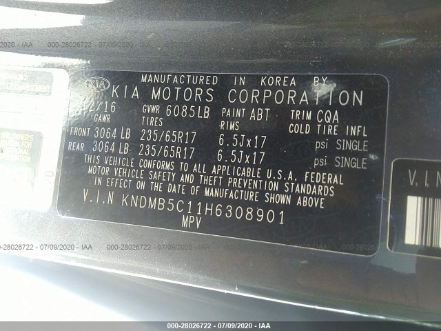 Photo 8 VIN: KNDMB5C11H6308901 - KIA SEDONA 