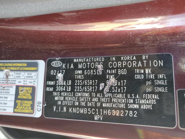 Photo 12 VIN: KNDMB5C11H6322782 - KIA SEDONA LX 