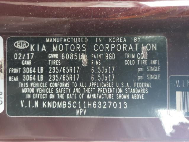 Photo 12 VIN: KNDMB5C11H6327013 - KIA SEDONA LX 