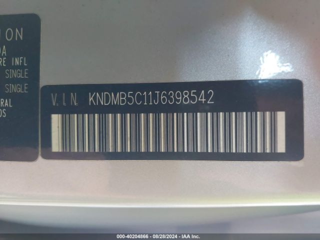 Photo 8 VIN: KNDMB5C11J6398542 - KIA SEDONA 