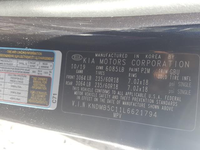 Photo 9 VIN: KNDMB5C11L6621794 - KIA SEDONA LX 