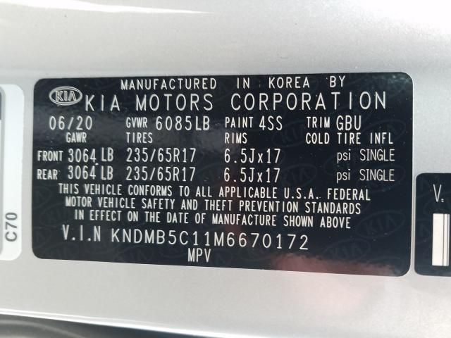 Photo 9 VIN: KNDMB5C11M6670172 - KIA SEDONA LX 