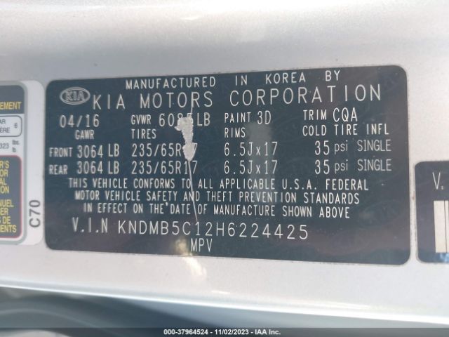 Photo 8 VIN: KNDMB5C12H6224425 - KIA SEDONA 