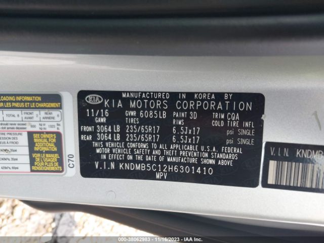 Photo 8 VIN: KNDMB5C12H6301410 - KIA SEDONA 