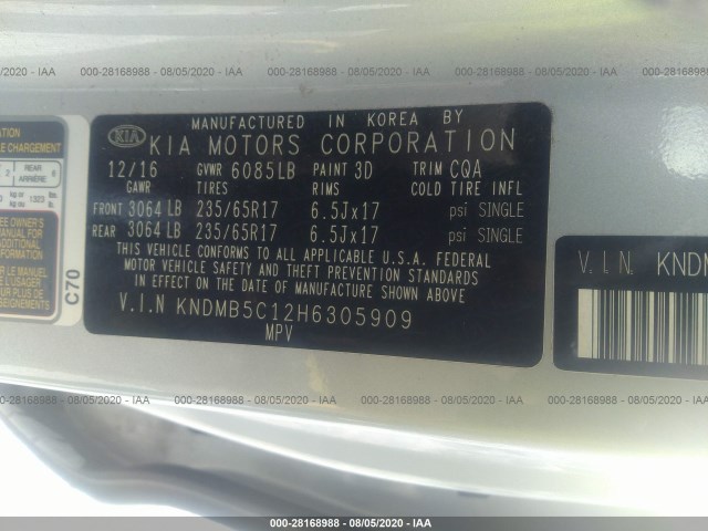 Photo 8 VIN: KNDMB5C12H6305909 - KIA SEDONA 