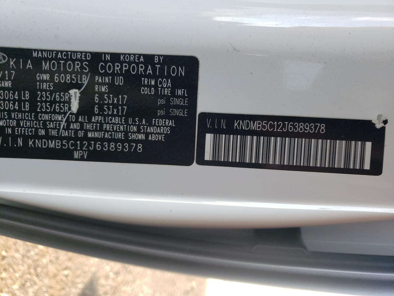 Photo 13 VIN: KNDMB5C12J6389378 - KIA SEDONA 