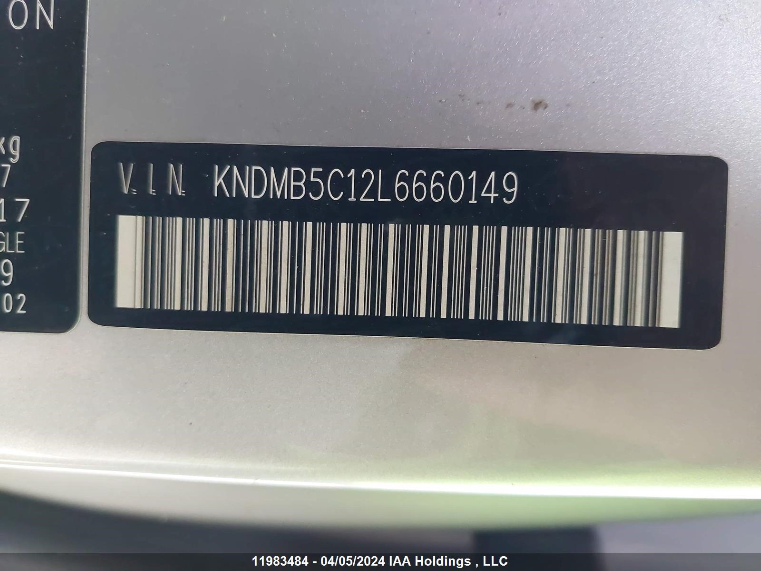 Photo 8 VIN: KNDMB5C12L6660149 - KIA SEDONA 