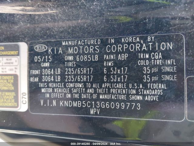 Photo 8 VIN: KNDMB5C13G6099773 - KIA SEDONA LX 