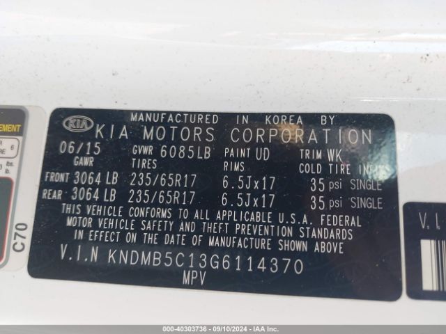 Photo 8 VIN: KNDMB5C13G6114370 - KIA SEDONA 