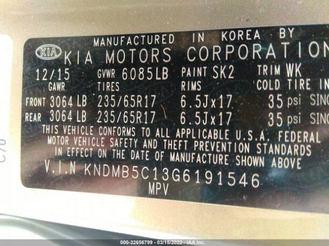 Photo 8 VIN: KNDMB5C13G6191546 - KIA SEDONA 