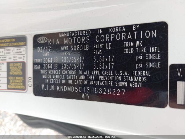 Photo 8 VIN: KNDMB5C13H6328227 - KIA SEDONA 