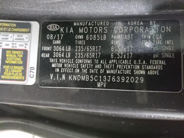 Photo 9 VIN: KNDMB5C13J6392029 - KIA SEDONA LX 