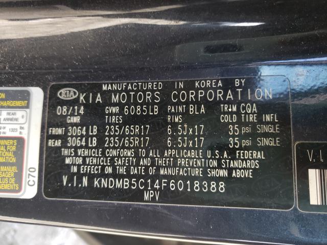 Photo 9 VIN: KNDMB5C14F6018388 - KIA SEDONA LX 