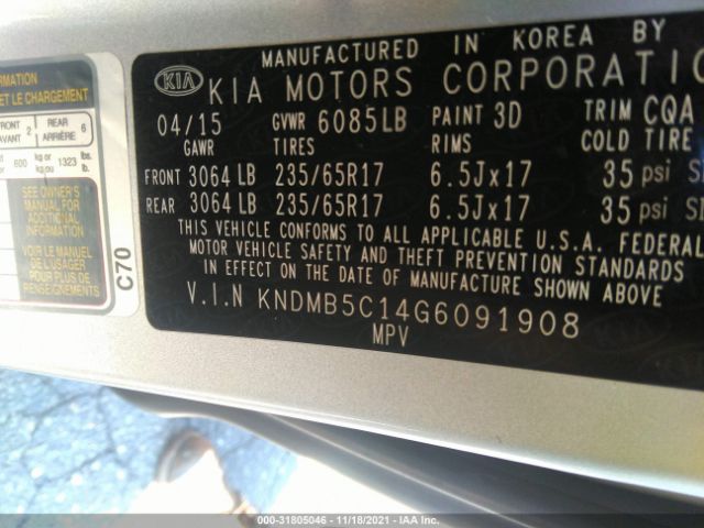 Photo 8 VIN: KNDMB5C14G6091908 - KIA SEDONA 