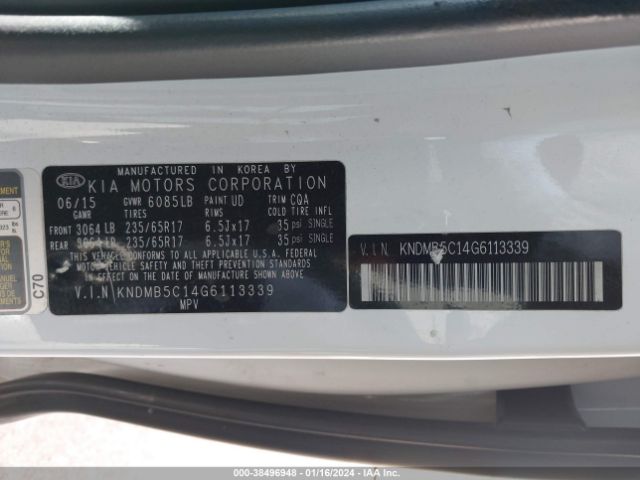 Photo 8 VIN: KNDMB5C14G6113339 - KIA SEDONA 