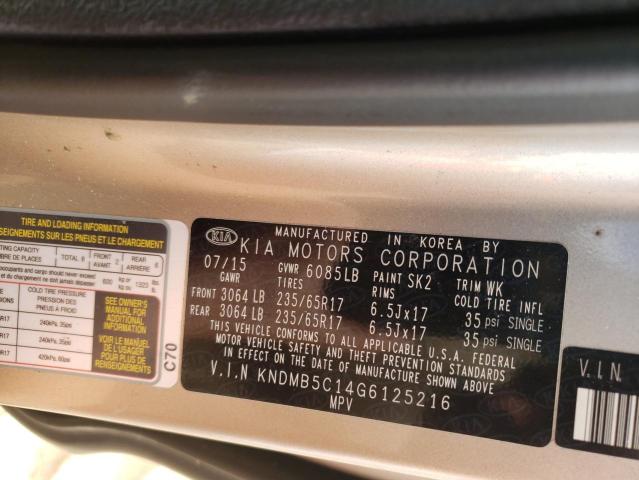 Photo 9 VIN: KNDMB5C14G6125216 - KIA SEDONA LX 