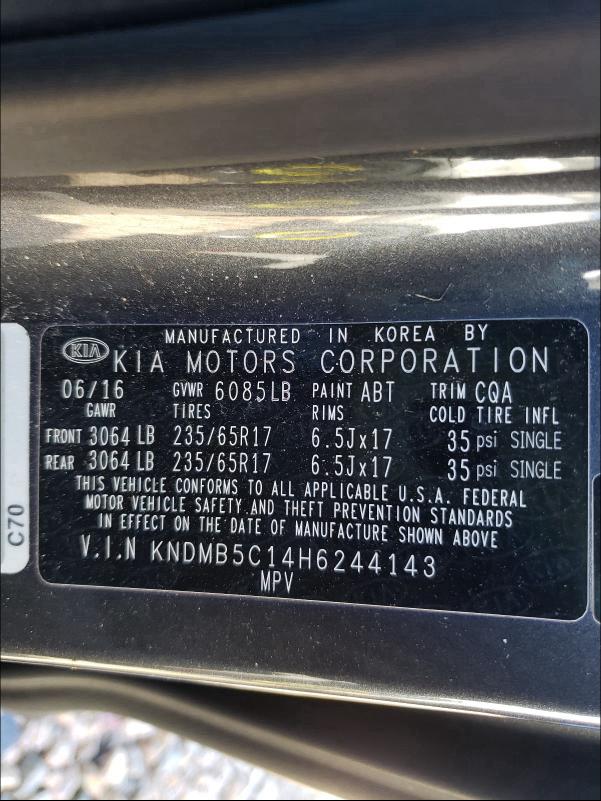 Photo 9 VIN: KNDMB5C14H6244143 - KIA SEDONA LX 