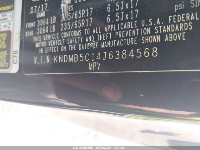 Photo 8 VIN: KNDMB5C14J6384568 - KIA SEDONA 