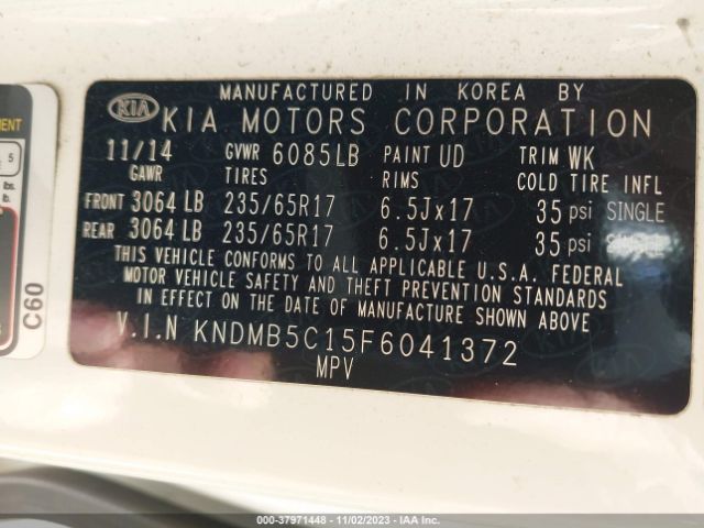 Photo 8 VIN: KNDMB5C15F6041372 - KIA SEDONA 