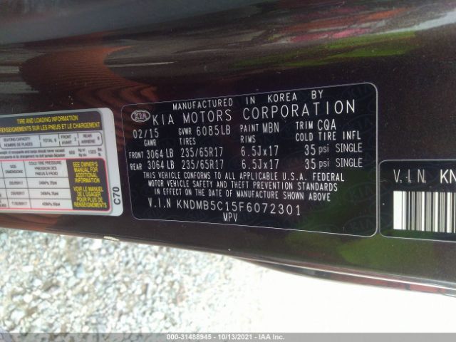 Photo 8 VIN: KNDMB5C15F6072301 - KIA SEDONA 