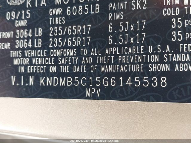 Photo 8 VIN: KNDMB5C15G6145538 - KIA SEDONA 