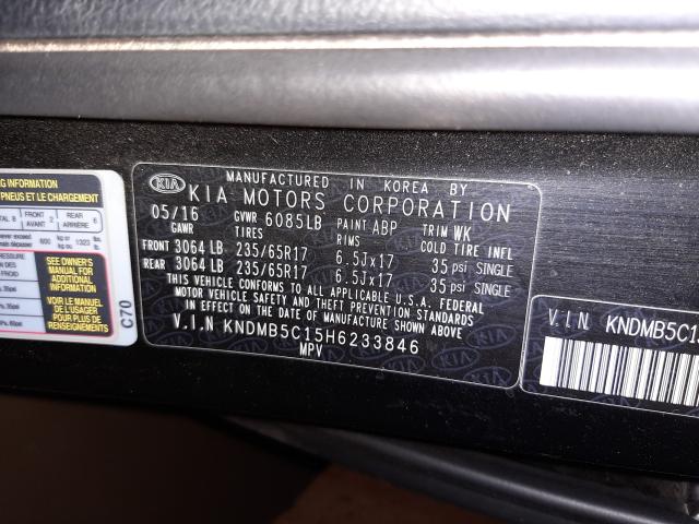 Photo 9 VIN: KNDMB5C15H6233846 - KIA SEDONA LX 