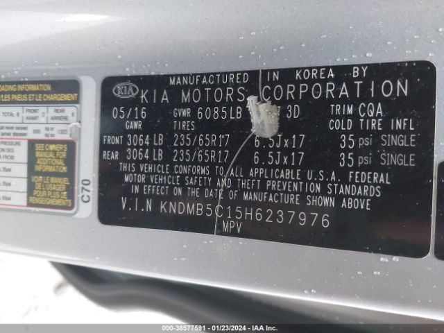 Photo 8 VIN: KNDMB5C15H6237976 - KIA SEDONA 