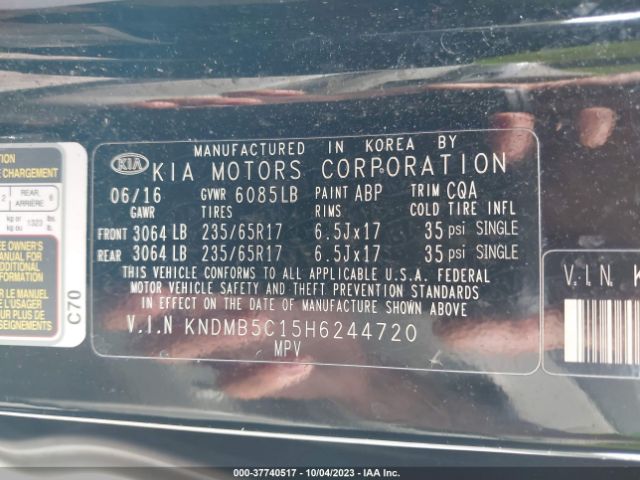 Photo 8 VIN: KNDMB5C15H6244720 - KIA SEDONA 