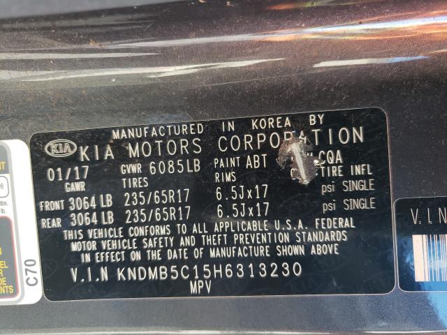 Photo 9 VIN: KNDMB5C15H6313230 - KIA SEDONA LX 