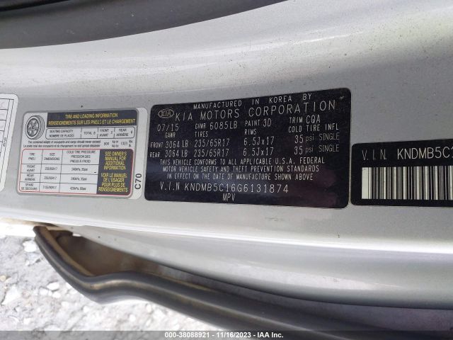 Photo 8 VIN: KNDMB5C16G6131874 - KIA SEDONA 